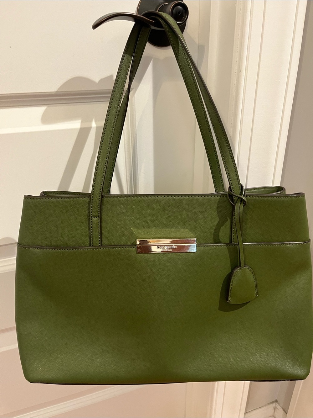 Kate Spade Maiden Way Zuri Satchel, Large, Olive Sapling, EUC, Fall Handbag
